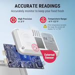 ThermoPro Geniş Arkadan Aydınlatmalı LCD Ekranlı Buzdolabı Termometre, Su Geçirmez Dondurucu Buzdolabı Termometre, Maksimum/Dakika Kayıtlı, Kolay Değiştirme, Manyetik ve Stand Seçeneği, Oda