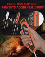 ThermoPro TP15H IPX6 Su Geçirmez, Işıklı Ekranlı ve Kalibrasyonlu Uzun Problu Dijital Et ve Gıda Termometresi