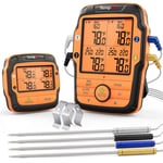 ThermoPro TP27C Kablosuz Profesyonel Barbekü ve Fırın Termometresi, 4 Problu ve 150 Metre Menzilli Et Isı Ölçer (Alarmlı)