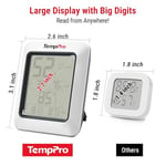 ThermoPro TP50 dijital termo-higrometre, iç mekan termometresi, higrometre, sıcaklık ve nem ölçer, oda iklimi kontrolü, oda havası kontrolü, klima monitörü için