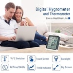 ThermoPro TP55 Dijital İç Mekan Higrometre Termometresi, Dokunmatik Ekranlı ve Arkadan Aydınlatmalı, İç Mekan Termometresi/Nem Ölçer, Ev Serası için İç Mekan Termometresi/Nem Ölçer
