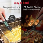 ThermoPro TP605 IPX6 Su Geçirmez, Arkadan Aydınlatmalı ve Kalibrasyonlu Anında Okunan Dijital Et ve Gıda Termometresi (Siyah)