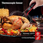 Thermopro TP620 Su Geçirmez Dijital Gıda Termometresi, 2 Saniyede Anında Okuyan Hareket Sensörlü Dönen Ekran (Barbekü, Mutfak ve Sıvı)