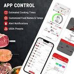 ThermoPro TP962 Twin TempSpike Tam Kablosuz Çift Problu Akıllı Et Termometresi, 150m Menzilli Bluetooth Barbekü ve Fırın Isı Ölçer