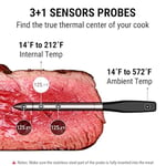 ThermoPro TP980-2 TempSpike Pro Wi-Fi ve Mobil Uygulama Destekli, Sınırsız Menzilli 2 Problu Dokunmatik Akıllı Barbekü Seti