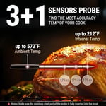 ThermoPro TP980 TempSpike Pro Wi-Fi ve Mobil Uygulama Destekli, Sınırsız Menzilli 4 Problu Dokunmatik Akıllı Barbekü İstasyonu