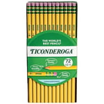 Ticonderoga Ahşap Kasalı Kalemler, Bilenmemiş, 2 HB Yumuşak, Sarı, 72 Adet