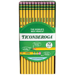 Ticonderoga Ahşap Kasalı Kalemler, Bilenmemiş, 2 HB Yumuşak, Sarı, 72 Adet