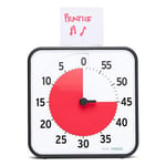 TIME TIMER ORİJİNAL Medium 19x19cm - 60 Dakika Görsel Analog Zamanlayıcı Saat - İsteğe Bağlı Akustik Alarm (Ses Kontrolü) Yüksek Sesli Tıklama Yok; Zaman Yönetimi Cihazı (Siyah)