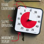 TIME TIMER ORİJİNAL Medium 19x19cm - 60 Dakika Görsel Analog Zamanlayıcı Saat - İsteğe Bağlı Akustik Alarm (Ses Kontrolü) Yüksek Sesli Tıklama Yok; Zaman Yönetimi Cihazı (Siyah)