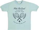 Tişört Tenis Baskılı Kısa Kollu Bisiklet Yaka Pamuklu