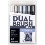 Tombow AB-T Dual Brush Pen G.Kalem Seti Grayscale (Gri Tonlar) 10 renk
