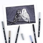 Tombow AB-T Dual Brush Pen G.Kalem Seti Grayscale (Gri Tonlar) 10 renk