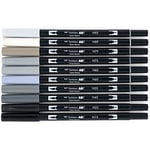 Tombow AB-T Dual Brush Pen G.Kalem Seti Grayscale (Gri Tonlar) 10 renk