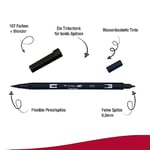 Tombow AB-T Dual Brush Pen Grafik Kalemi, Black N15