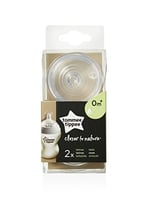 Tommee Tippee Closer to Nature Easi-Vent içecek süpürgesi, yavaş gıda akışı, 0 aydan itibaren, 2'li set