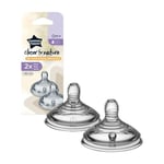 Tommee Tippee Closer to Nature Easi-Vent içecek süpürgesi, yavaş gıda akışı, 0 aydan itibaren, 2'li set