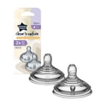 Tommee Tippee Closer to Nature Easi-Vent içecek süpürgesi, yavaş gıda akışı, 0 aydan itibaren, 2'li set