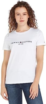 Tommy Hilfiger Bayan Th Ess Hilfiger C-nk Reg Tee Ss Bebek ve Küçük Çocuk Tank-Top