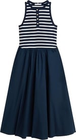 Tommy Hilfiger Çizgili% 100 Pamuk Regular Fit Pileli Maxi Boy Elbise Bayan ELBİSE WW0WW49628 0X3 - Bedenler: M, L, XL