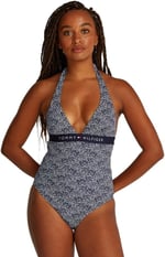 Tommy Hilfiger HALTER ONE PIECE RP PRINT Mayo Kadın