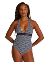 Tommy Hilfiger HALTER ONE PIECE RP PRINT Mayo Kadın