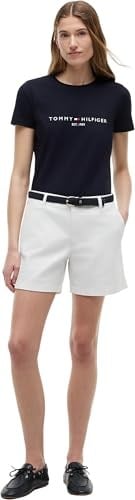 Tommy Hilfiger Kadın Kısa Kollu Tişört Heritage Hilfiger C-nk Reg Tee