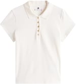 Tommy Hilfiger Kadın Polo Tişört Kısa Kollu Altın Düğmeli Slim Streç