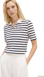 Tommy Hilfiger Kadın Polo Yaka T-shirt WW0WW432240BF, Mavi, S