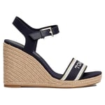 Tommy Hilfiger Mono Webbing High Wedge Sandal SandaletKadın