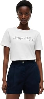 Tommy Hilfiger NOS SCRIPT REGULAR C-NK SS Tişört Kadın