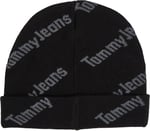 Tommy Hilfiger Tjm Skater Boy S Beanie Print Erkek Bere, Siyah, Os