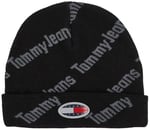 Tommy Hilfiger Tjm Skater Boy S Beanie Print Erkek Bere, Siyah, Os