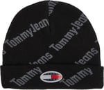 Tommy Hilfiger Tjm Skater Boy S Beanie Print Erkek Bere, Siyah, Os