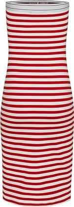 Tommy Hilfiger Tjw Logo Tape Stripe Tube Dress Elbise Kadın