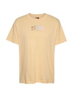 Tommy Hilfiger TJW RLX COLOR VARSITY TEE Kadın T-shirt, Sarı, XS