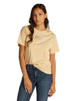 Tommy Hilfiger TJW RLX COLOR VARSITY TEE Kadın T-shirt, Sarı, XS