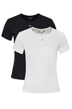 Tommy Jeans TJW 2PACK SLIM ESSENTIAL RIB SS Tişört Kadın