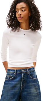 Tommy Jeans TJW SLIM ESSENTIAL RIB LS Tişört Kadın
