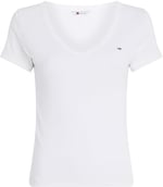 Tommy Jeans TJW SLIM ESSENTIAL RIB V SS Tişört Kadın