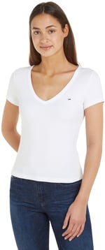 Tommy Jeans TJW SLIM ESSENTIAL RIB V SS Tişört Kadın