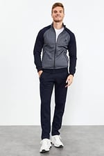 TOMMY LIFE Çağla Siyah Dik Yaka Eşofman Takımı, T01ER-85113
