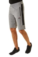 TOMMY LIFE Gri Melanj Yan Şeritli Standart Kalıp Şort, S, T08ER-81148, Gb Melanj, Erkek