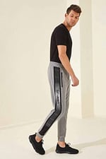 TOMMY LIFE Melanj Fermuar Cepli Baskılı Standart Kalıp Jogger Eşofman Altı, T06ER-84657