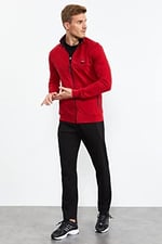TOMMY LIFE TOMMYLIFE Gri Melanj - Siyah Dik Yaka Fermuarlı Standart Kalıp Klasik Paça Eşofman Takımı, 85152