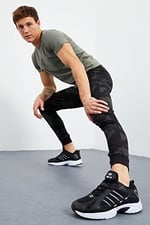 TOMMY LIFE TOMMYLIFE Haki Kamuflaj Desenli Dar Kalıp Jogger Eşofman Altı, T05ER-84754