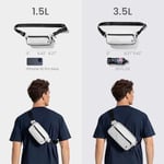 tomtoc 1,5L–3,5L Sling Çanta RFID Korumalı, Erkek Kadın için Crossbody Göğüs Omuz Çantası, Suya Dayanıklı Hafif Günlük Bel Çantası, Seyahat Günlük Kullanım için