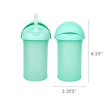 TOMY Boon Swig Küçük Çocuk Silikon Hasır Bardak, 255 ml, Nane, 1 Count (Pack Of 1)