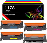 Toner Kartuşu HP 117A Renkli Lazer 150nw MFP 179fnw 178nw 150a 178nwg 179fwg 179 178 150 W2070A W2071A W2072A W2073A Yazıcı ile Uyumlu (Siyah Camgöbeği Sarı Macenta 4 adet paket) (bunl) (bun4 renkte)