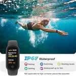 TOOBUR Fitness takip cihazı, uyku izleyici, IP68 su geçirmez, aktivite izleyici, siyah